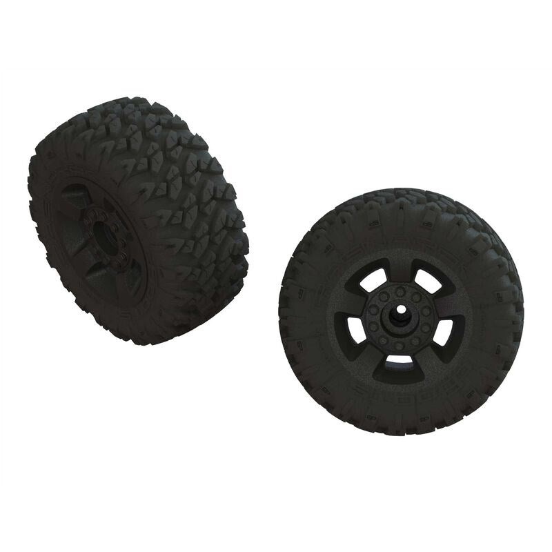 ARRMA 550052 dBoots ‘Ragnarok Mt’ Tire Set Glued Black (2)