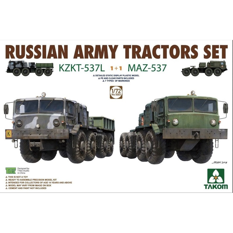 Takom 5003 1/72 RUSSIAN ARMY TRACTORS KZKT & MAZ