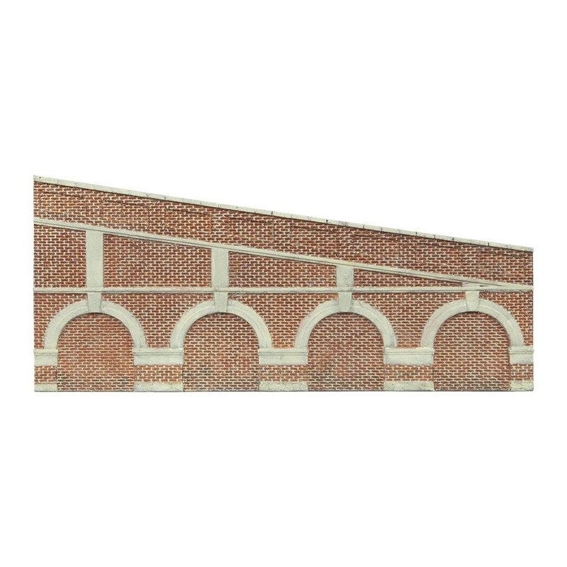 Hornby R7386 Mid Step.Arch. Retain.Wall-Red