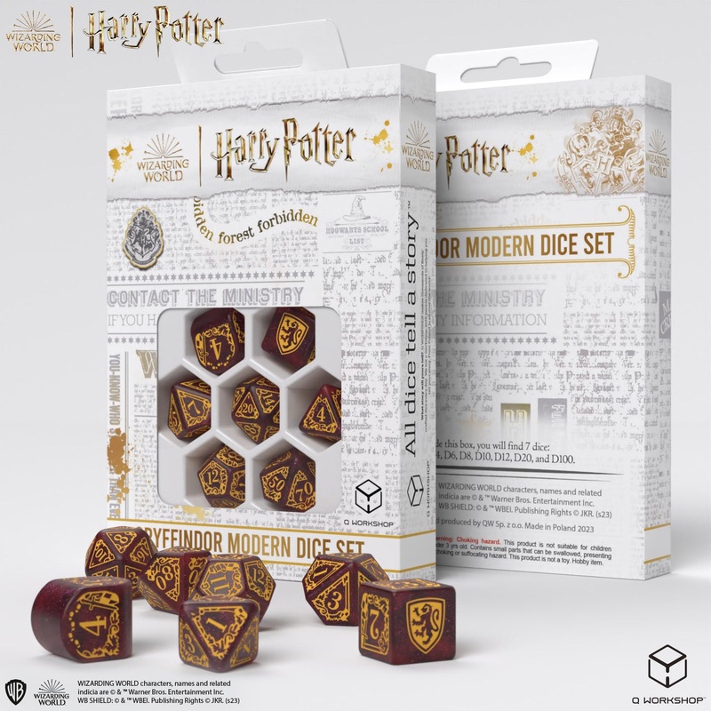 Q Workshop 190142/2023/1/A Harry Potter. Gryffindor Modern Dice Set Red
