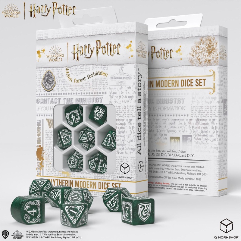 Q Workshop 190142/2023/2/A Harry Potter. Slytherin Modern Dice Set Green
