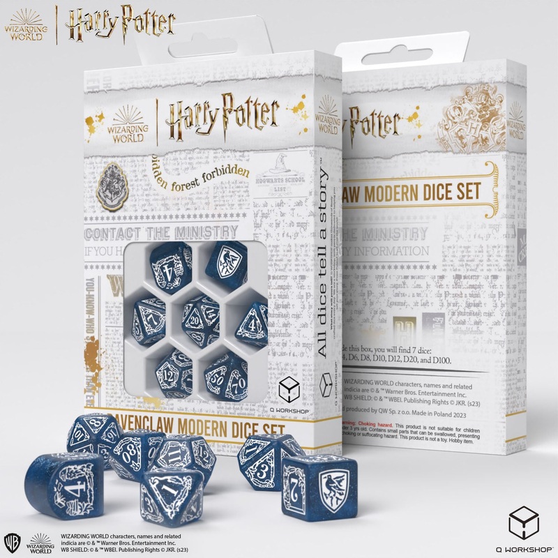 Q Workshop 190142/2023/3/A Harry Potter. Ravenclaw Modern Dice Set Blue