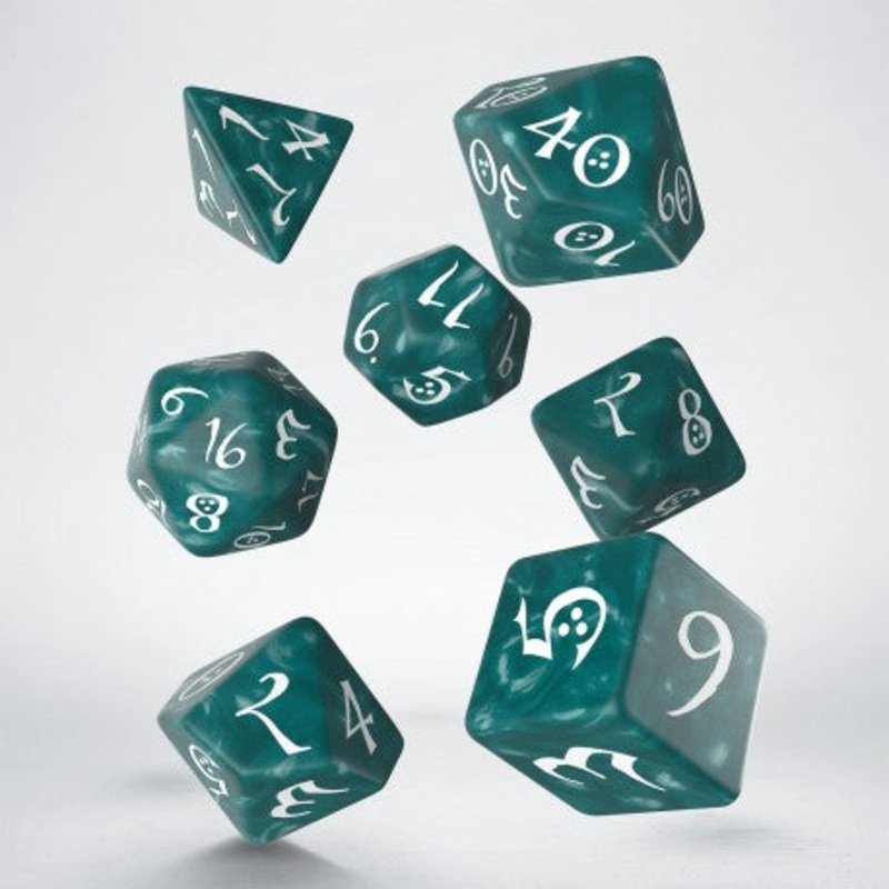 Q Workshop SCLE04 Classic RPG Stormy & white Dice Set