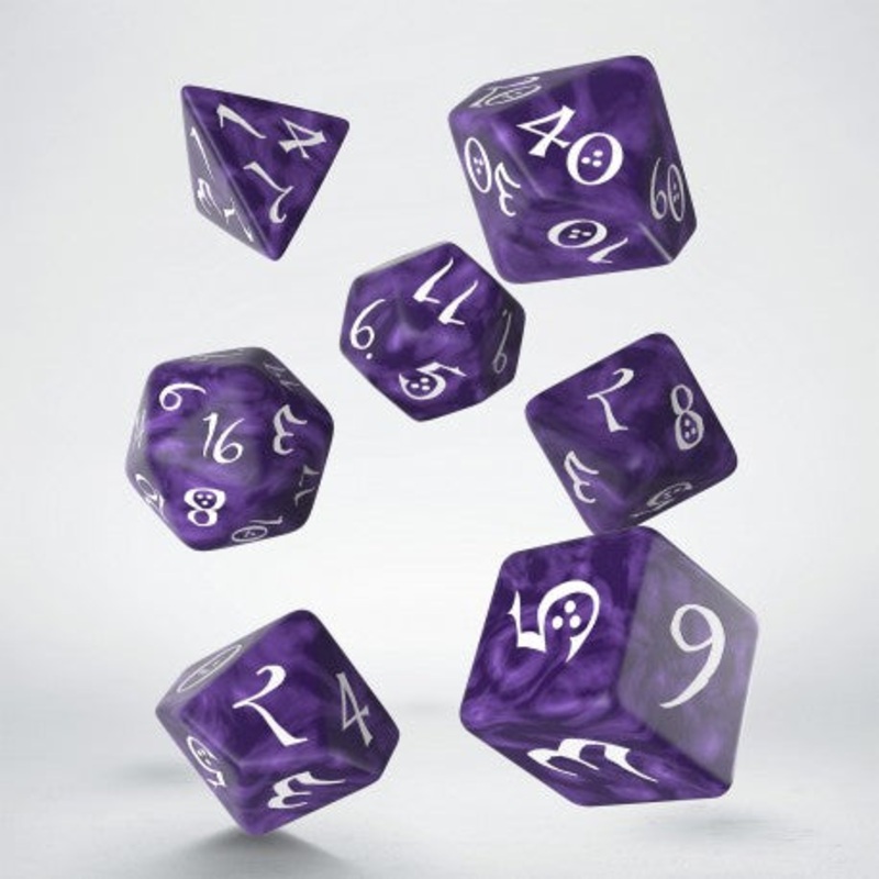 Q Workshop SCLE07 Classic RPG Lavender & white Dice Set