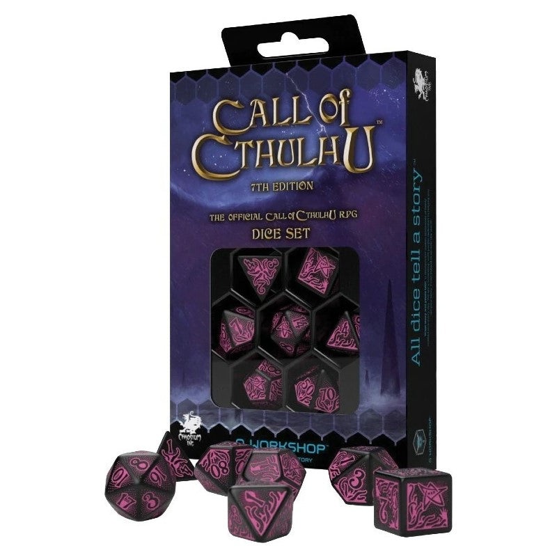 Q Workshop SCTR20 Call of Cthulhu 7th Edition Black & magenta Dice Set