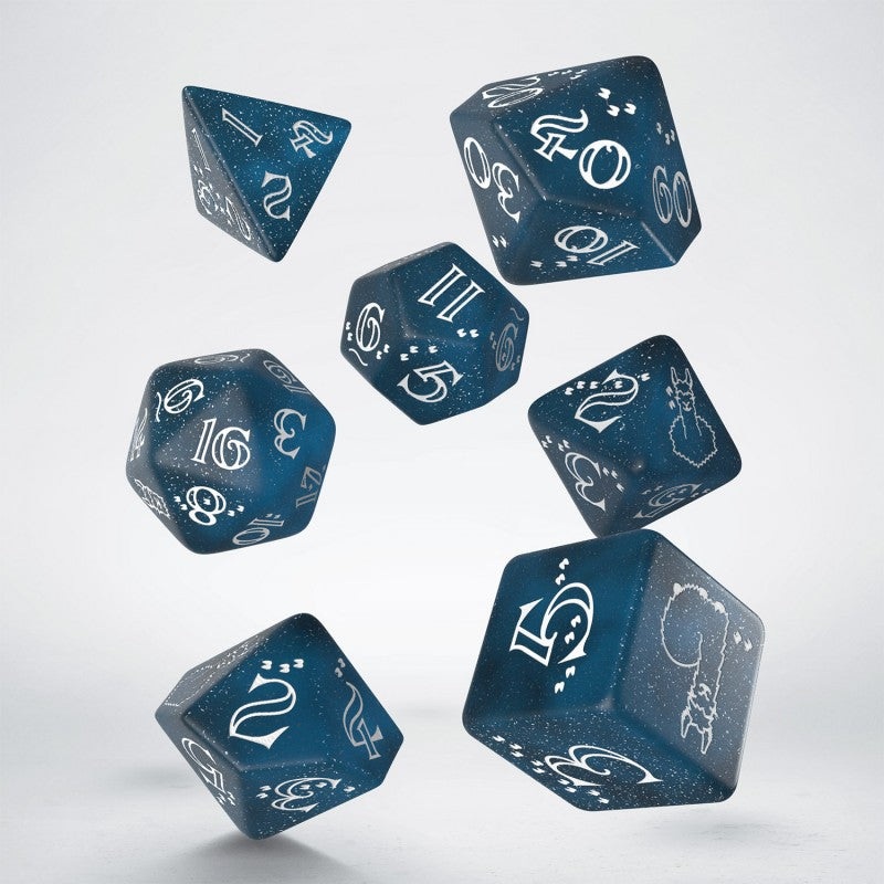 Q Workshop SLLA03 Shimmering Llama Dice Set (Glittering dark blue & white)