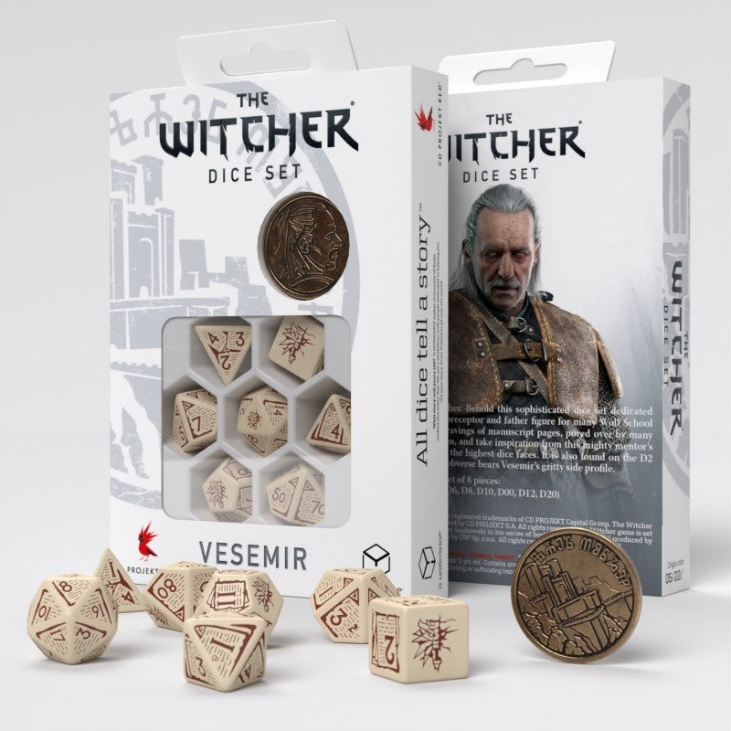 Q Workshop SWVE01 The Witcher Dice Set. Vesemir The Old Wolf