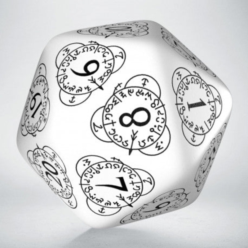 Q Workshop 20LEV03 D20 Level Counter Red & white Die