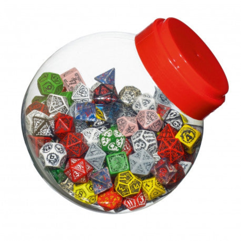 Q Workshop JMIX02 Jar of dice with D4, D6, D8, D10, D12, D20, D100 (150)