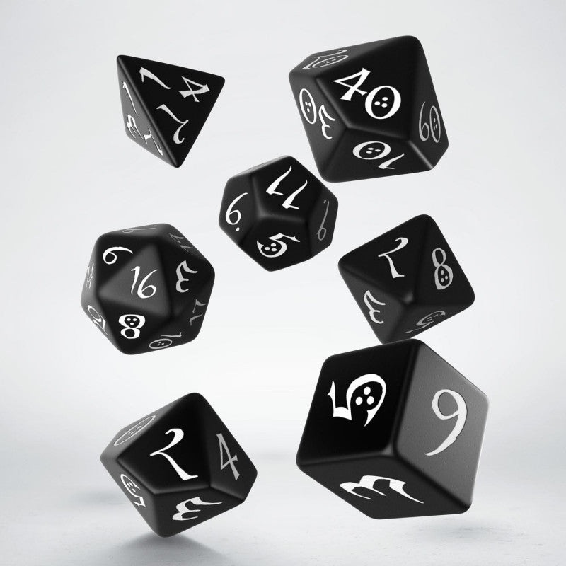 Q Workshop SCLE01 Classic RPG Black & white Dice Set