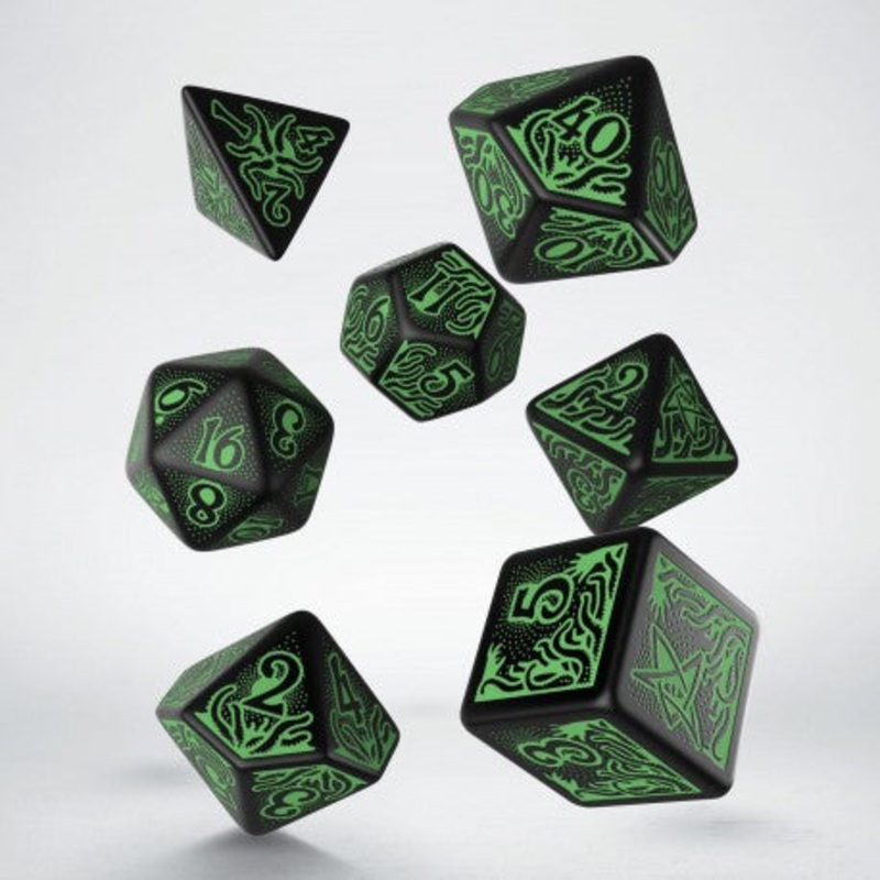 Q Workshop SCTR06 Call of Cthulhu 7th Edition Black & green Dice Set