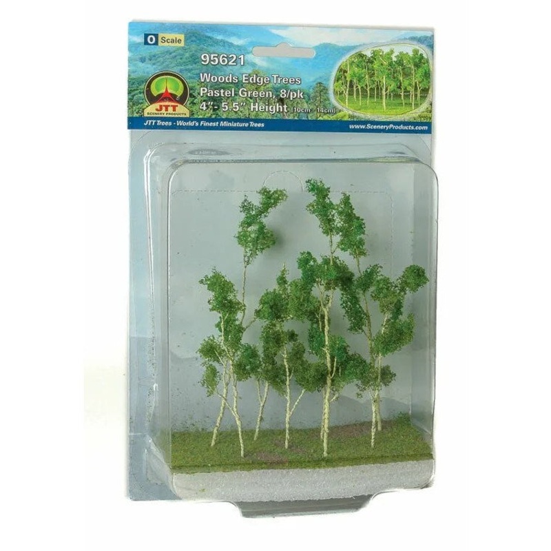 JTT Scenery 95621 O: Wood Edge Trees P Green(8)