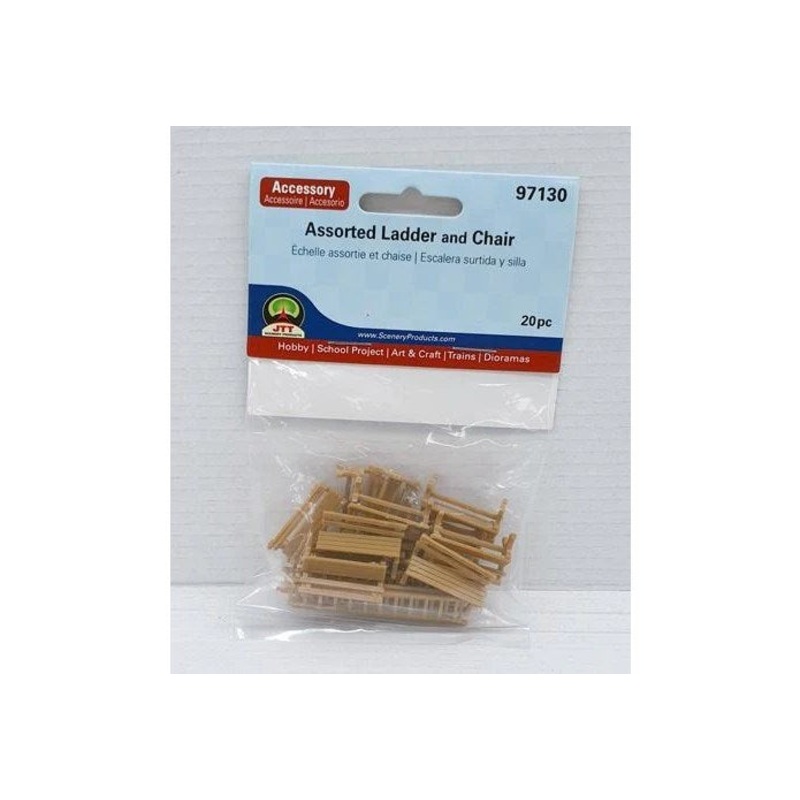 JTT Scenery 97130 Assorted Ladder & Chairs (20)