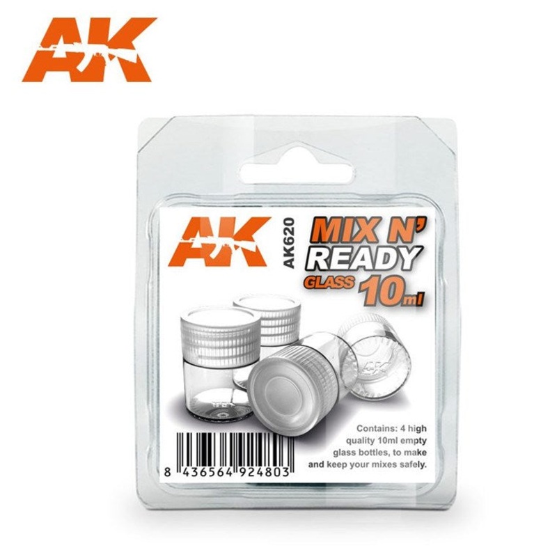 AK Interactive AK620 PAINT TOOLS – MIX N READY 10ML GLASS (4)