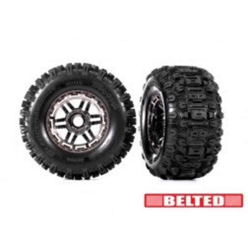 Traxxas 8979A T&W BLK CHRM WHL SLDGHMR AT TIRE