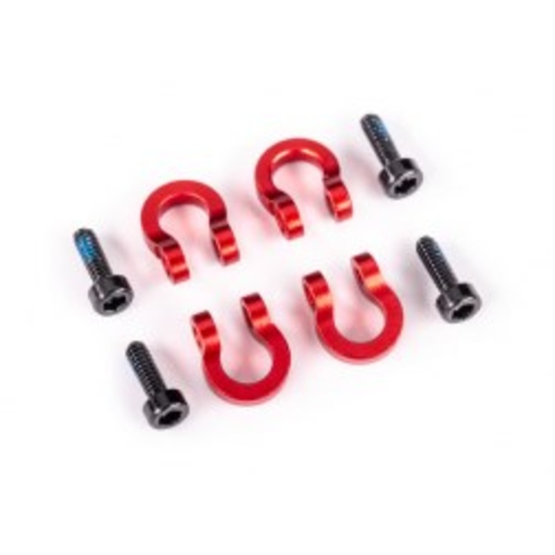 Traxxas 9734R BUMPER D-RINGS ALUM RED