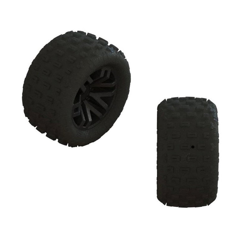 ARRMA ARA550112 dBoots ‘FORTRESS’ Tire Set Glued (Black) (2 Pairs) Grom