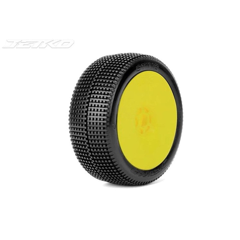 Jetko JKO1001DYSSG STING: 1/8Buggy/Dish/Yellow Rim/Super Soft/Glued