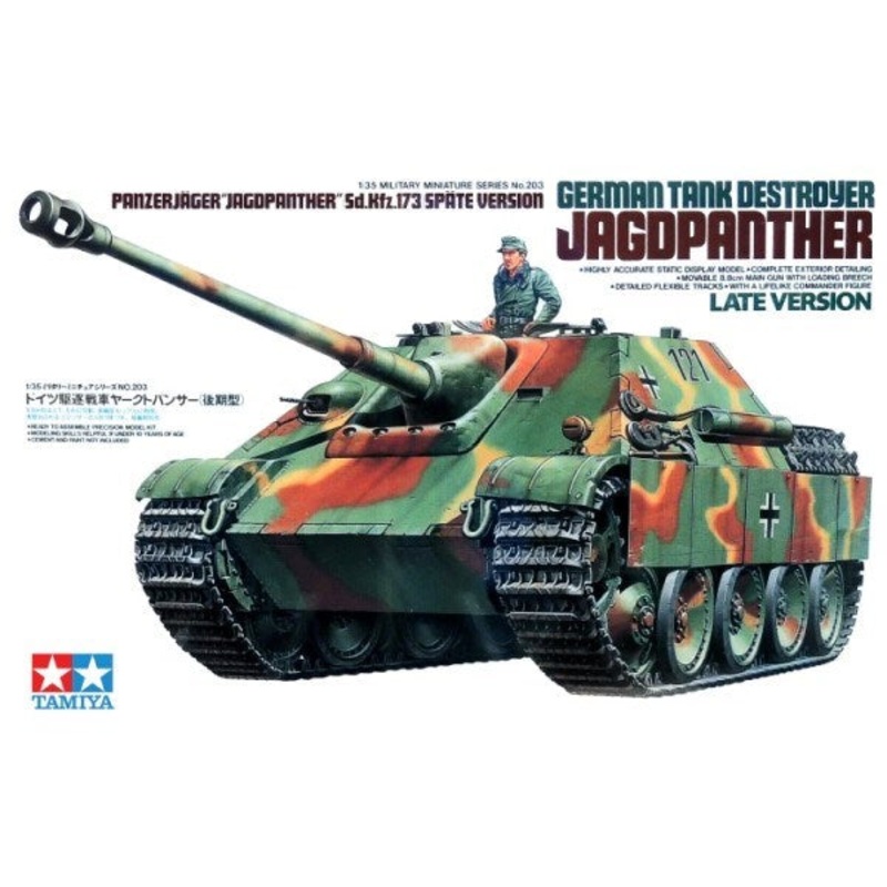 Tamiya 35203 1/35 Panzerjager Jagdpanther Sd.Kfz. 173 (Spate Version/Late Version) – German Tank Destroyer