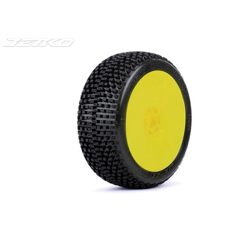 Jetko JKO1005DYSSG DIRT SLINGER: 1/8Buggy/Dish/Yellow Rim/Super Soft/Glued
