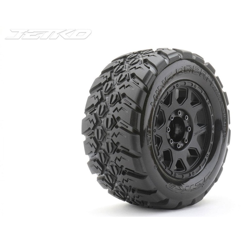 Jetko JKO1802CBMSGB 1/8 MT 3.8 EX-KING COBRA/Claw Rim/Black/Medium Soft/Glued/Blted