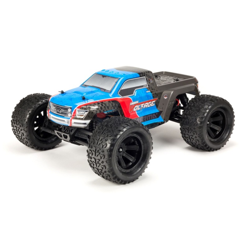 ARRMA ARA102727IT2 Granite Voltage 2WD Mega 1/10 MT RTR Blue/Black Includes Metal Gear Savox Servo NiMh Battery & Charger