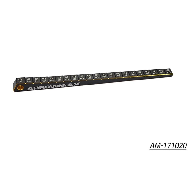 Arrowmax AM-171020 Ultra-Fine Chassis Ride Height Gauge 3-8MM Black Golden