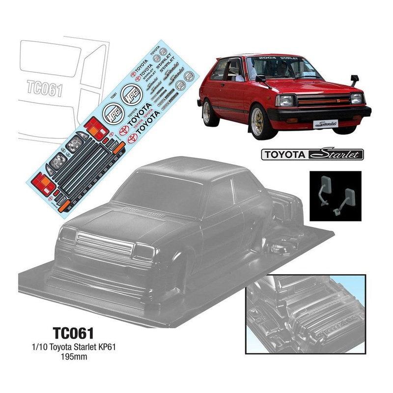 Team C TC061 1/10 Toyota Starlet KP61 WB 258mm Width 195mm