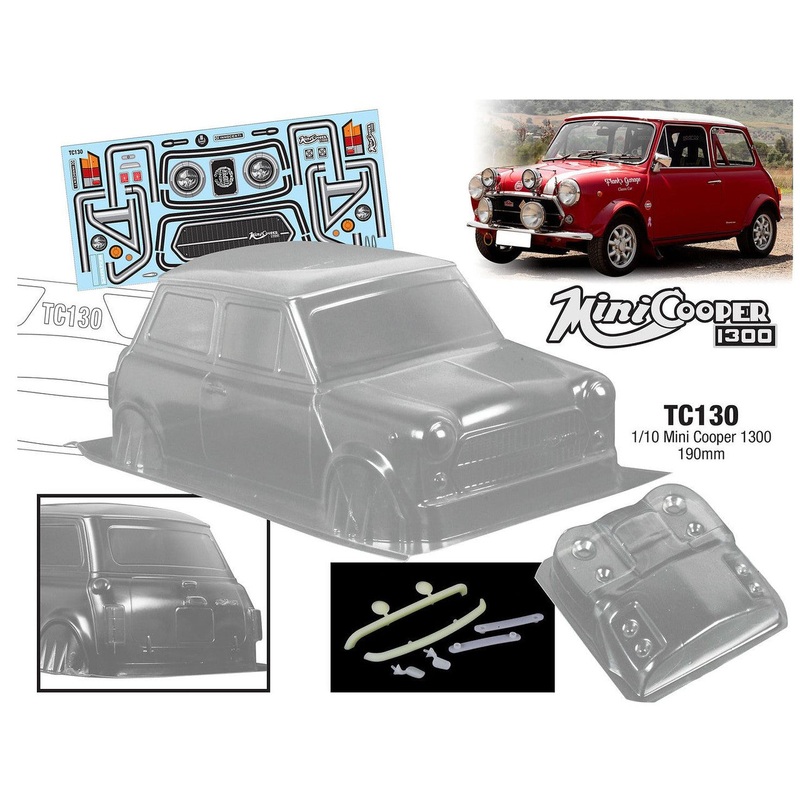 Team C TC130 1/10 MINI COPPER 1300 190mm Clear Body