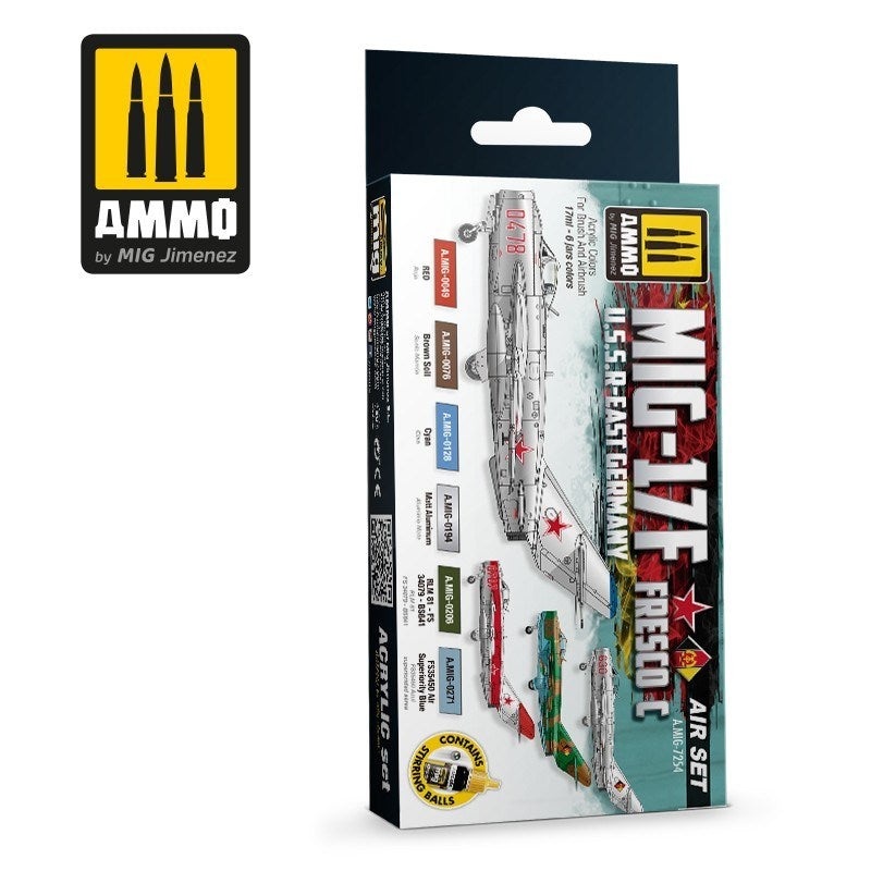 AMMO by Mig Jimenez A.MIG-7254 MIG-17F Fresco C U.S.S.R-East Germany Set
