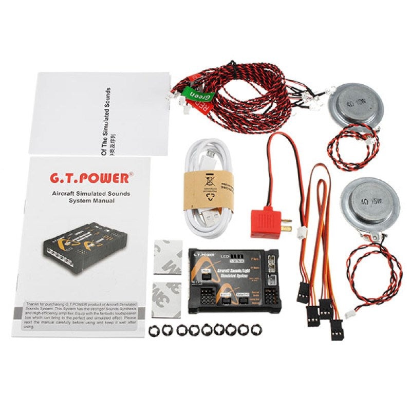 GT Power GT-165 GT Aircraft Simulated Sounds/Lights 30w Speake 8x LED’s  No.165