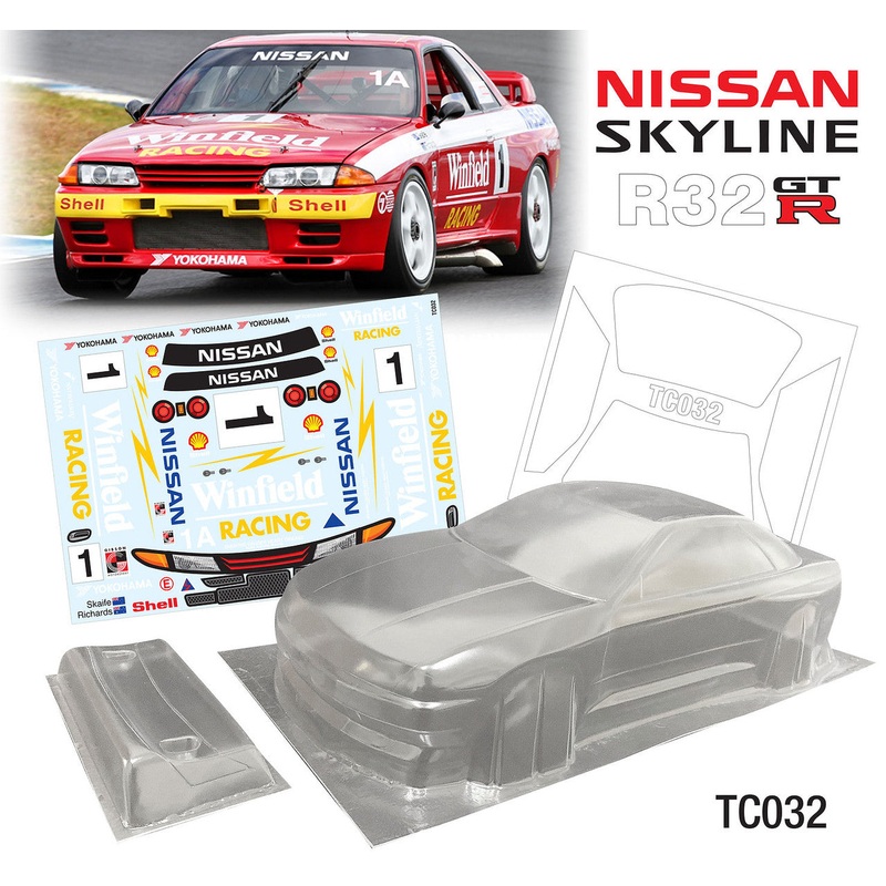 Team C TC032-W 1/10 Nissan Skyline R32 Coupe 190mm Wide WB 258mm with R32 Winfield Decal Sheet