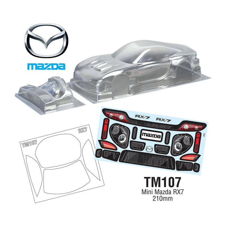 Team C TM107 1/10 Mini Mazda RX7 Body WB 210mm Width 165mm
