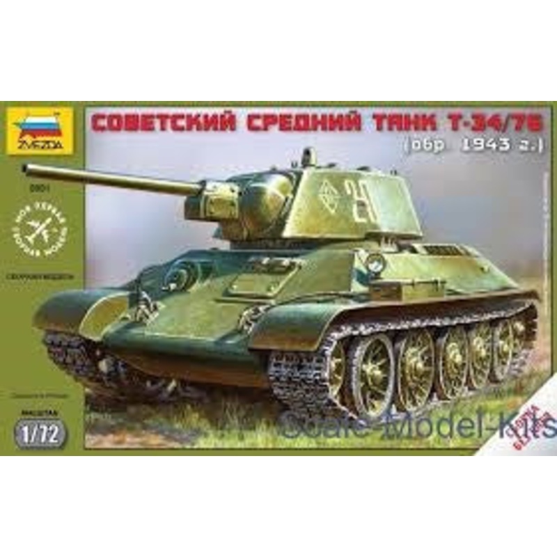 Zvezda 5001 1/72 SNAP KIT SOVIET TANK T-34