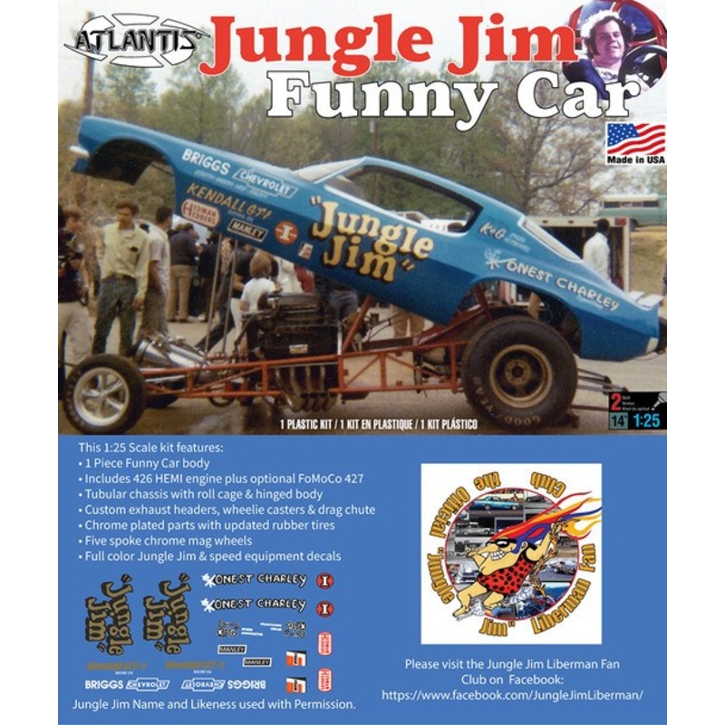 Atlantis Models CH1440 1/25 Jungle Jim Camaro Funny Car