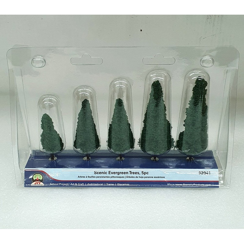 JTT Scenery 92041 62-112mm Evergreen Trees (5pk)