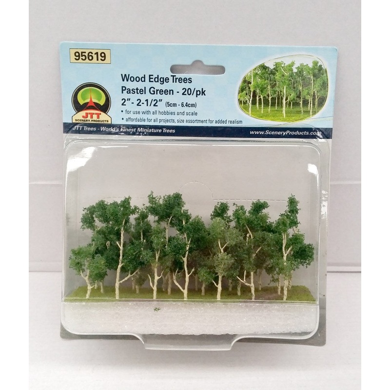 JTT Scenery 95619 N Scale Wood Edge Trees Green (20 Pack)