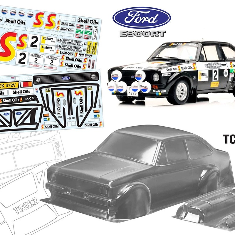 Team C TC022-S 1/10 Ford Escort MK2 W/3D Rally Spotlights 190mm Shell Oils Decal Sheet