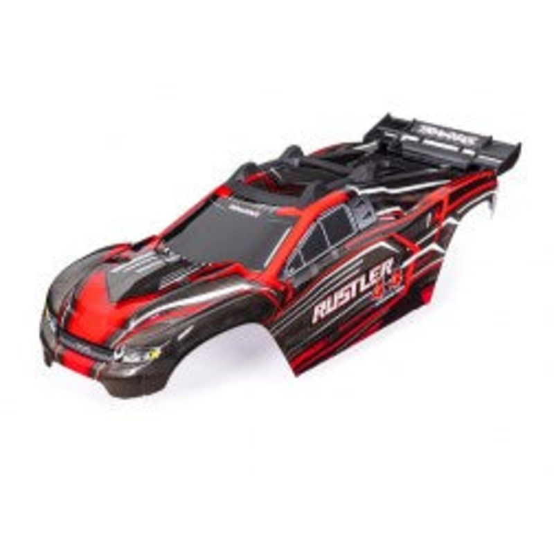 Traxxas 6740-RED BODY RUSTLER 4X4 RED COMPLETE