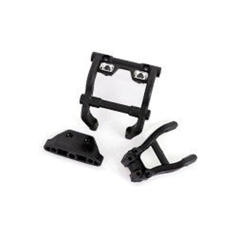 Traxxas 6777X WHEELIE BAR MOUNT/SKIDPLTE BLK