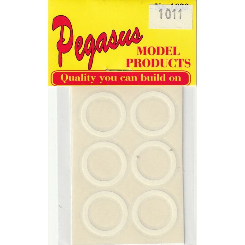Pegasus Hobbies 1011 1/25 Tyres Whitewalls Wide (12)