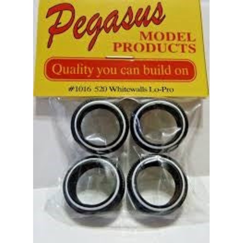 Pegasus Hobbies 1016 1/24 520 Whitewall Tyres