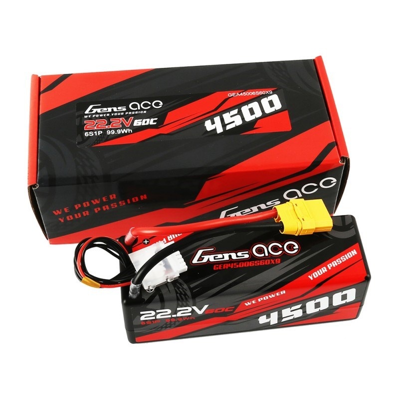 Gens Ace GA4500-6S60-CAR-BL 4500mAh 22.2V 60C 6S1P HardCase Lipo Battery EC5 Plug Suit ARRMA Traxxas