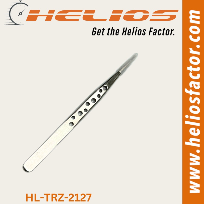 Helios – Hole Grip Stainless Steel Straight Tip Tweezers – Stainless Steel