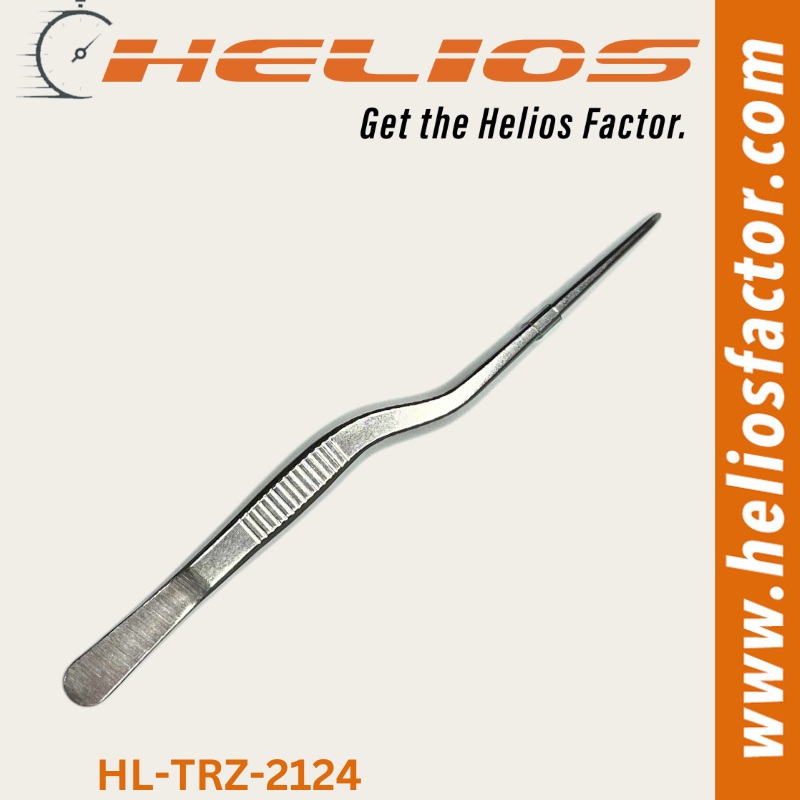 Helios – 160mm Angled Clamp Tweezers – High Grade Stainless Steel