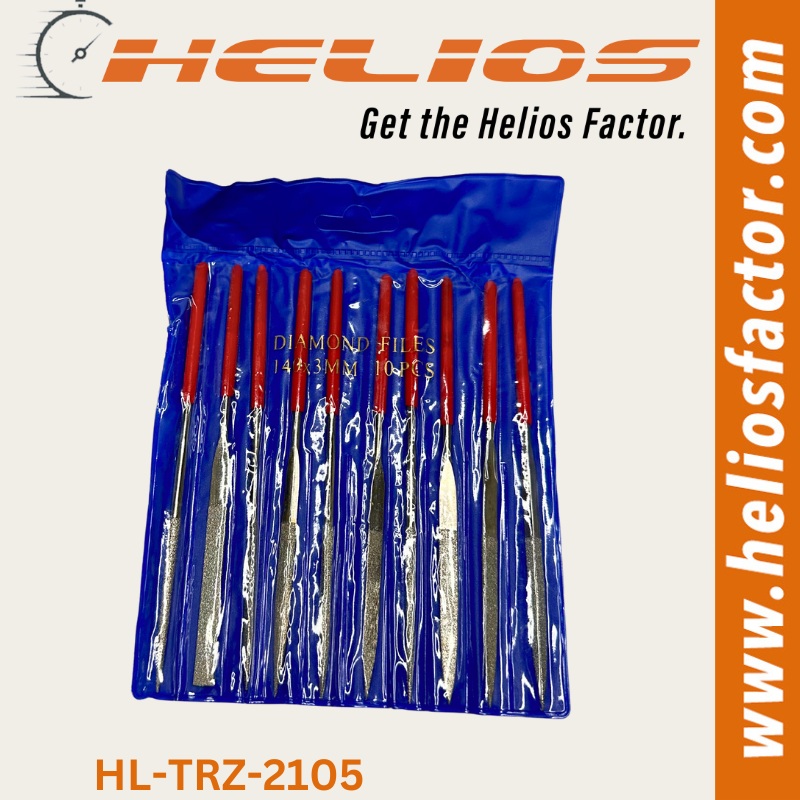 Helios – 10x Diamond Needle File Set (Full Set 140mm 160mm 180mm)