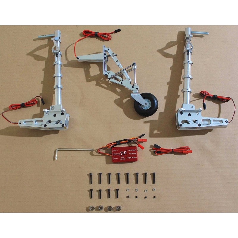 Seagull Models ER-150.306N Optional box of Main Main 85 Electric Retracts & tail Electric Retract and PU Ruber wheels for Seagull P-47 SEA306