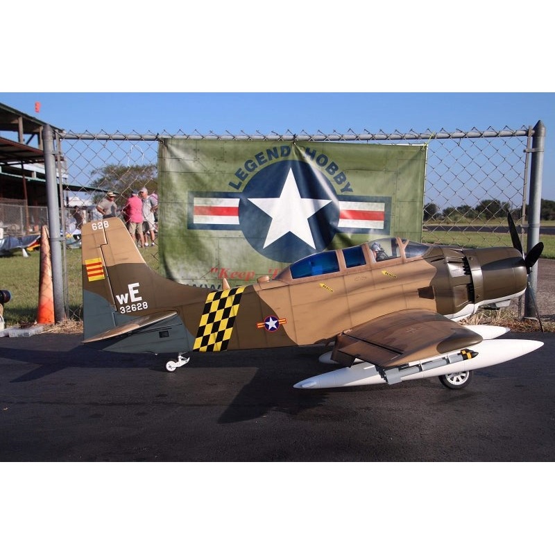 Seagull Models LH369Camo Double Seat AD-5/A-1E Skyraider 86 wingspan 35-60cc Camo without Retracts Matte Finish