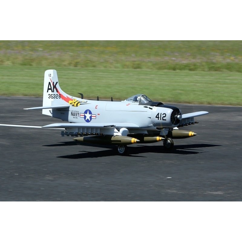 Seagull Models SEA348grey 86 SKYRAIDER A-1 35-60cc without Retracts GRAY/wHITE Matte Finish