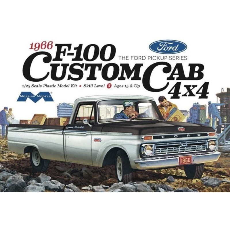 Moebius Models 1236 1/25 1966 Ford F100 Custom Cab 4×4 Truck